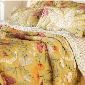 Anthropologie Xenia Floral Cotton Quilt